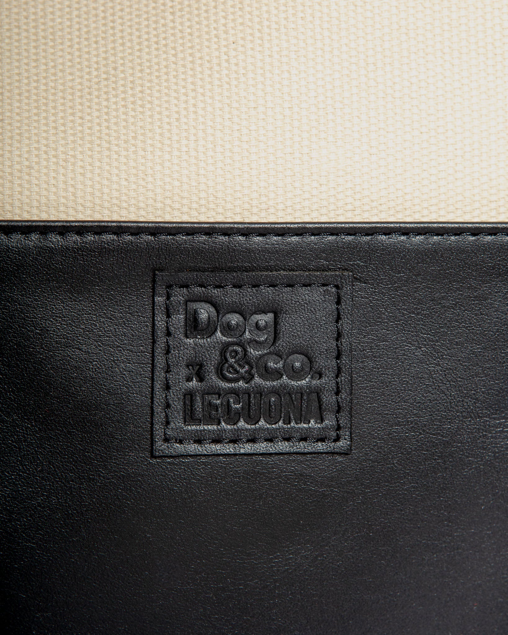 Black Leather & Natural Canvas Luxe Dog Carrier (Made in Mexico)(Dog & Co. Exclusive) (FINAL SALE) - Image 6