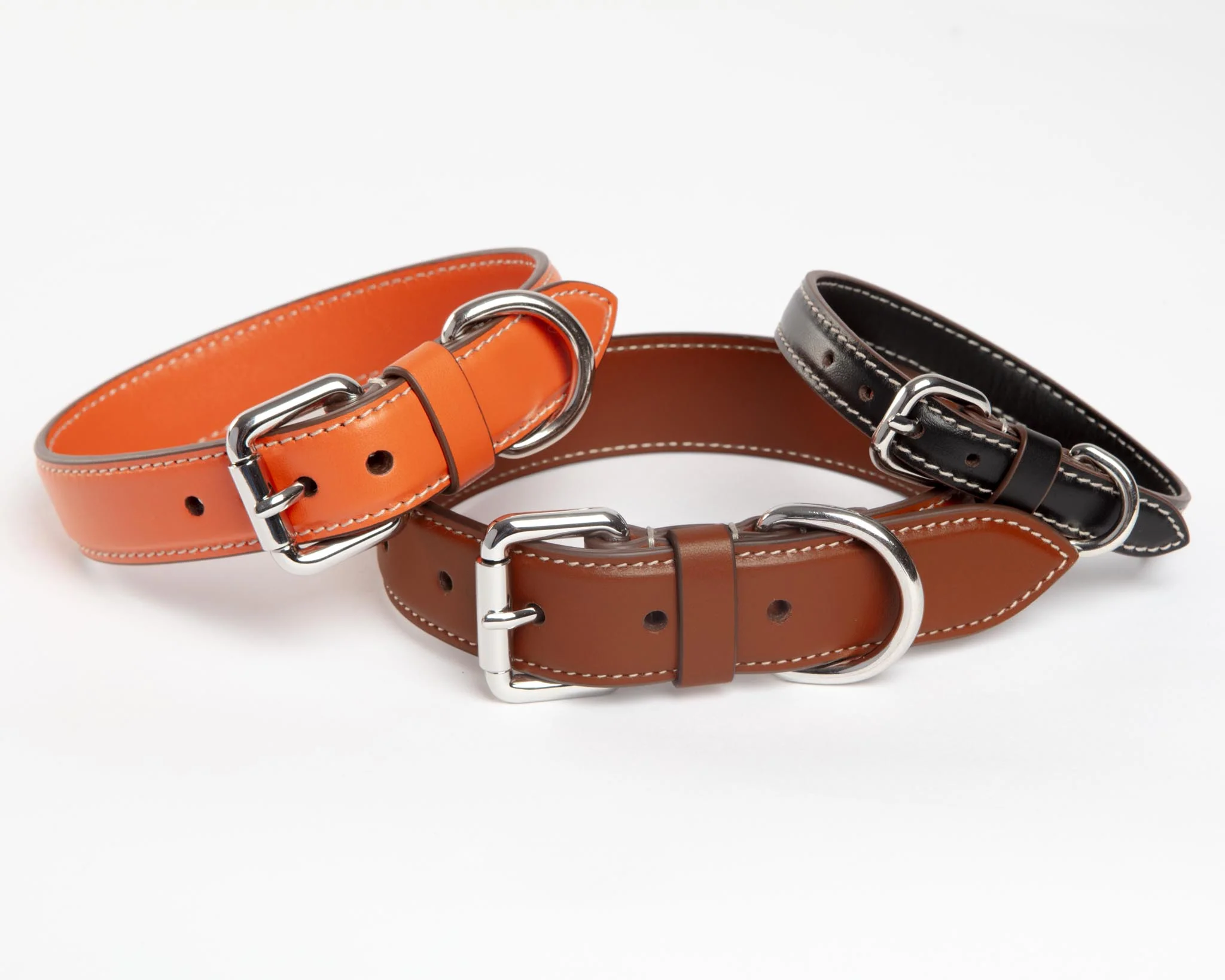 Leather Dog Collar in Tobacco Brown (Made in Italy) - Image 5