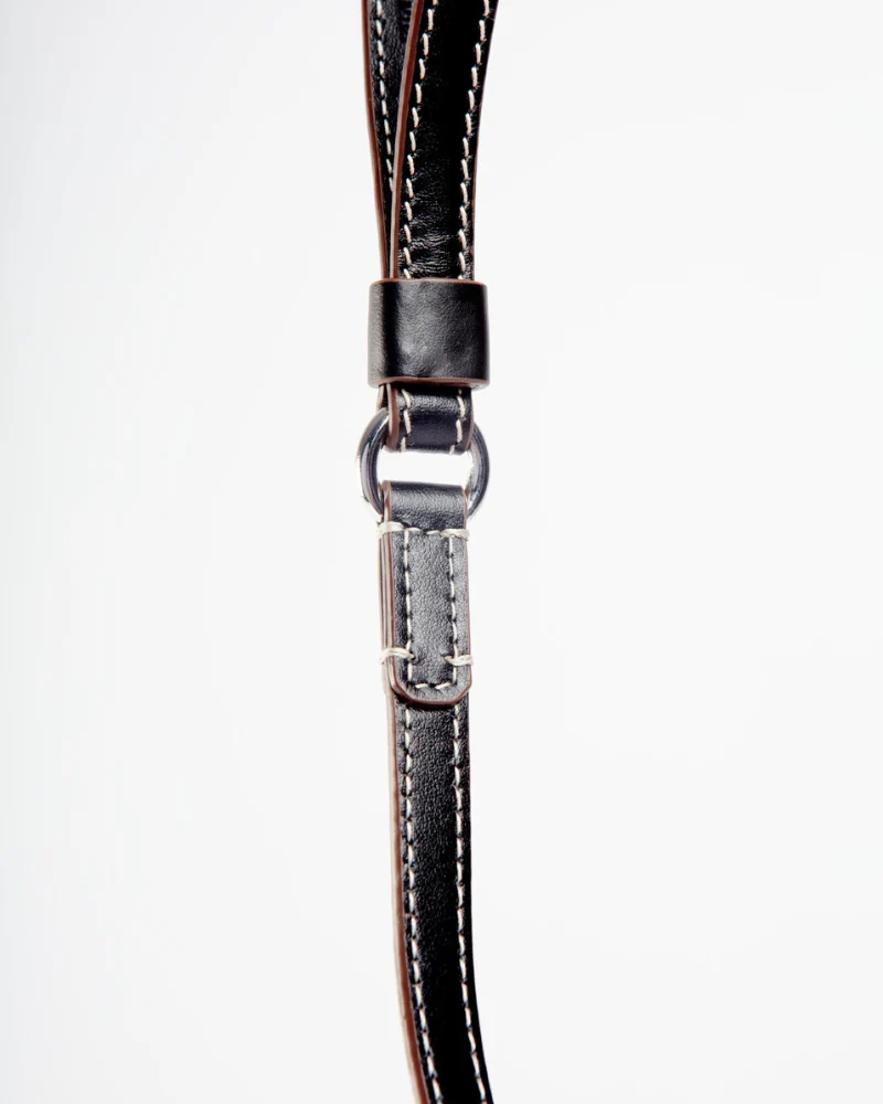 Leather Dog Leash in Black (Made in Italy) - Image 3
