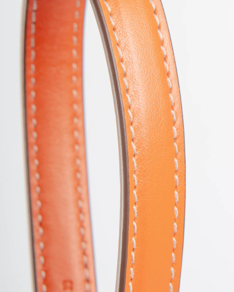 Leather Dog Leash in Orange (Made in Italy) - Image 2