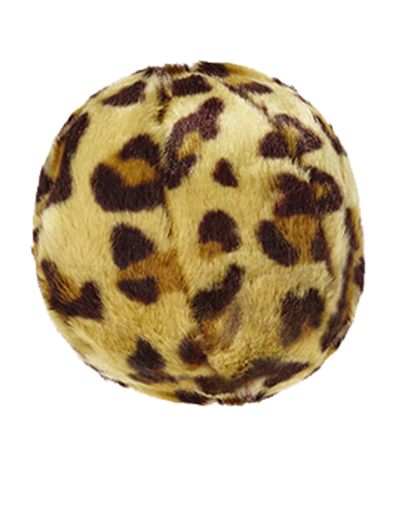 Leopard Ball Plush Squeaky Dog Toy (4") - Image 2