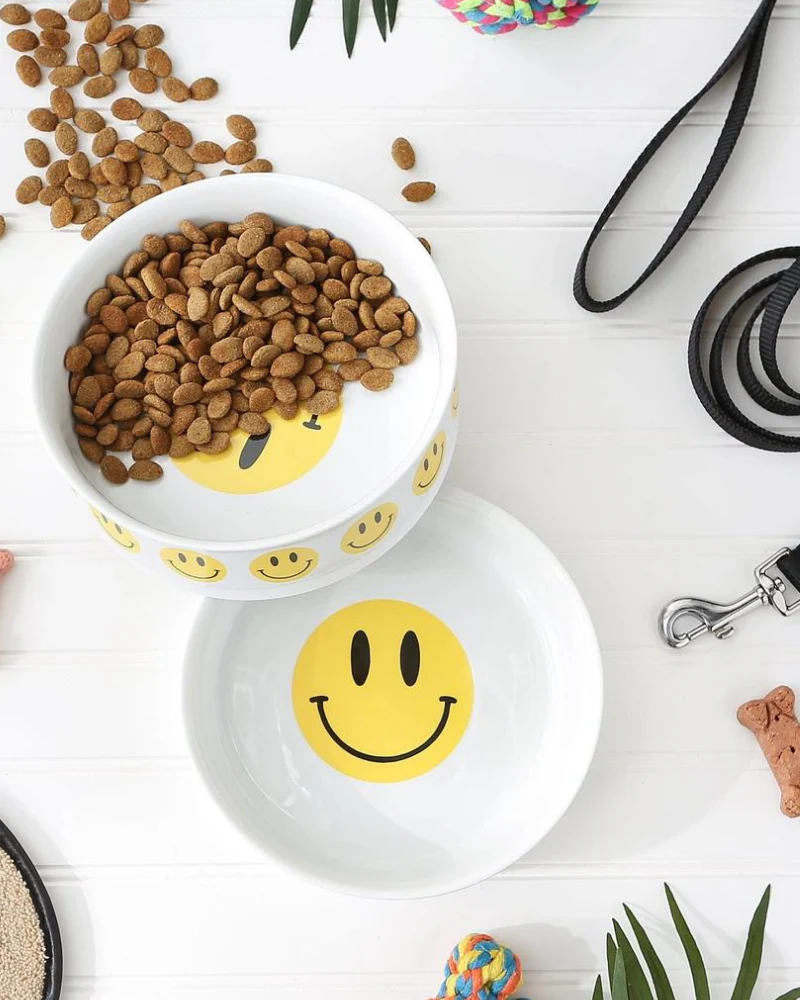 Let's Get Happy Smiley Face Pet Bowls - Image 2