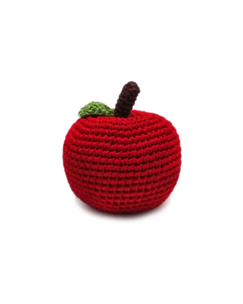 Little Apple Squeaky Knit Dog Toy
