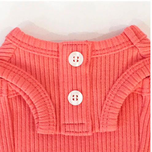 LITTLE COLLIN | Basic Button All-in-One in Peach - Image 3