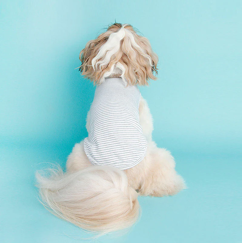 LITTLE COLLIN | Easy Tank in Green & White Stripe - Image 2