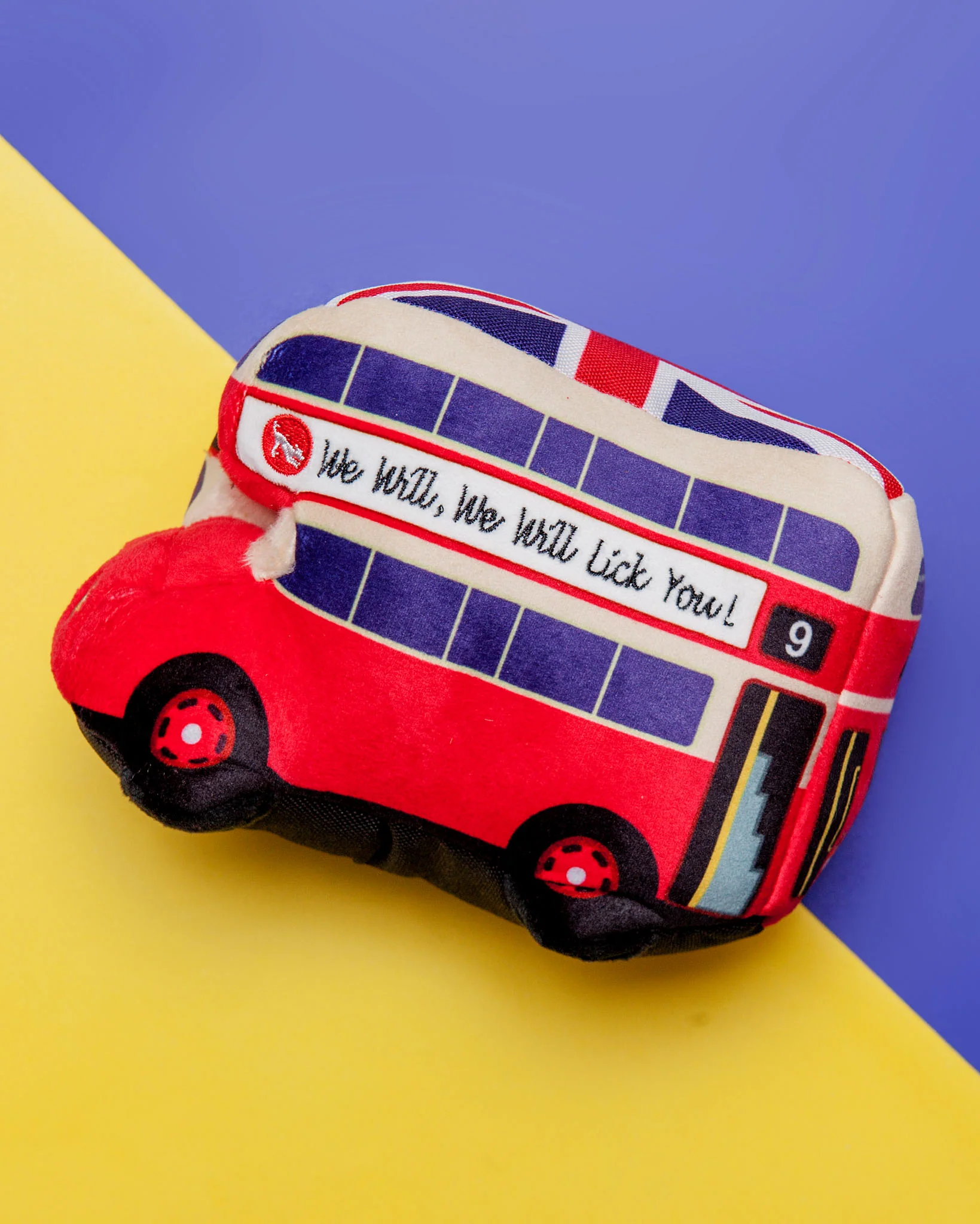 Double Decker Bus Plush Dog Toy