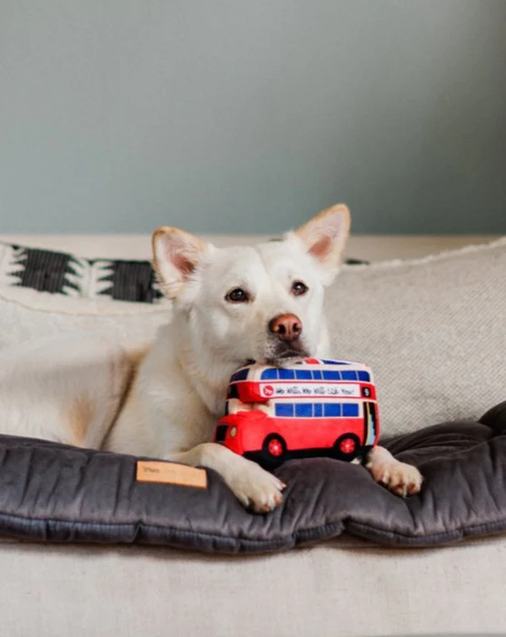 Double Decker Bus Plush Dog Toy - Image 2