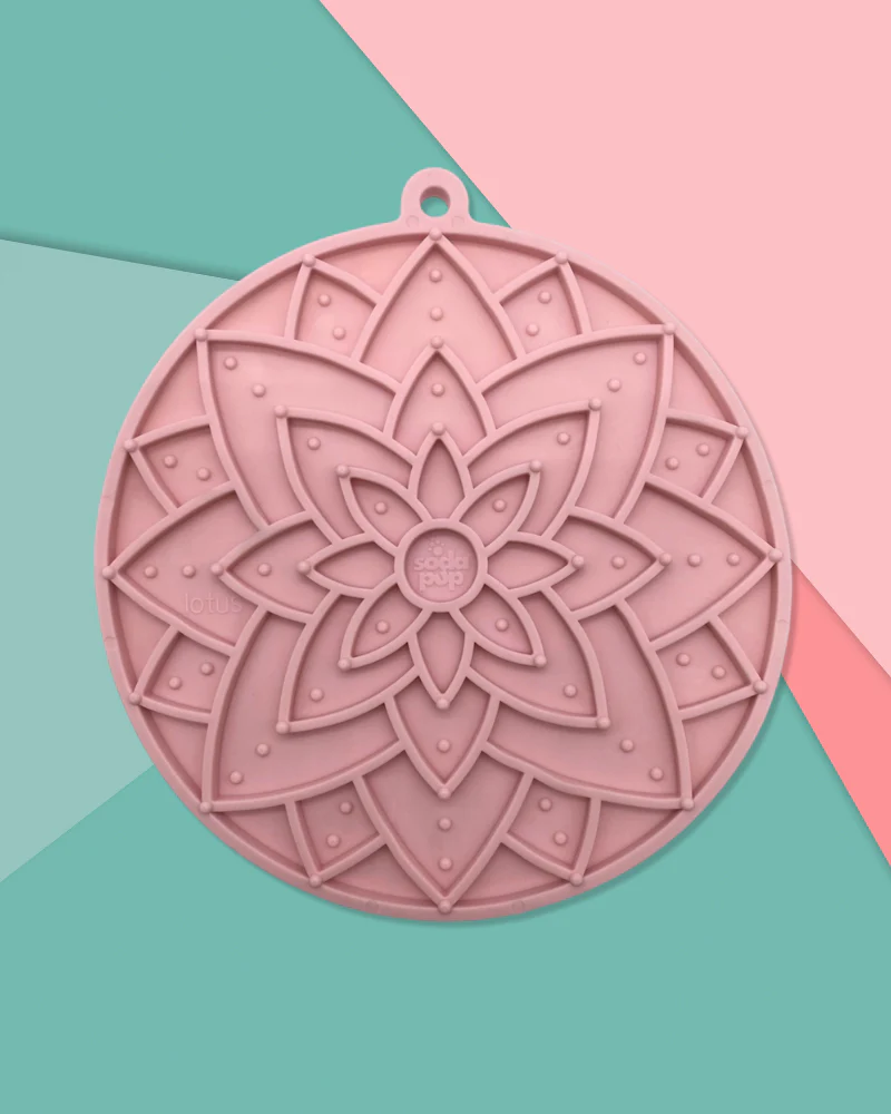 Lotus Enrichment Lick Mat in Blush or Sage (Made in the USA)
