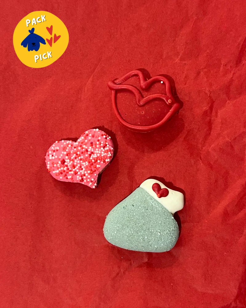 Hugs & Kisses PB & Honey Dog Treat Trio - Image 2