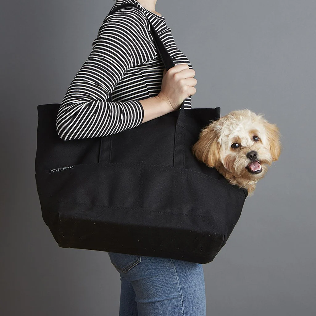 LOVE THY BEAST | Canvas Pet Tote in Black - Image 2