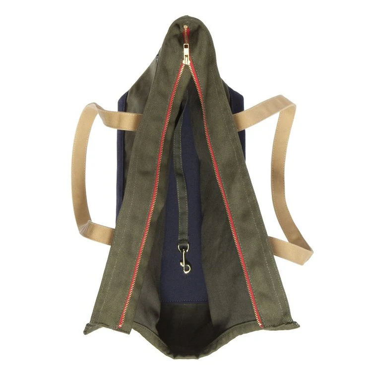 Canvas Pet Tote in Olive & Navy (Made in the USA) (Direct Ship) - Image 4