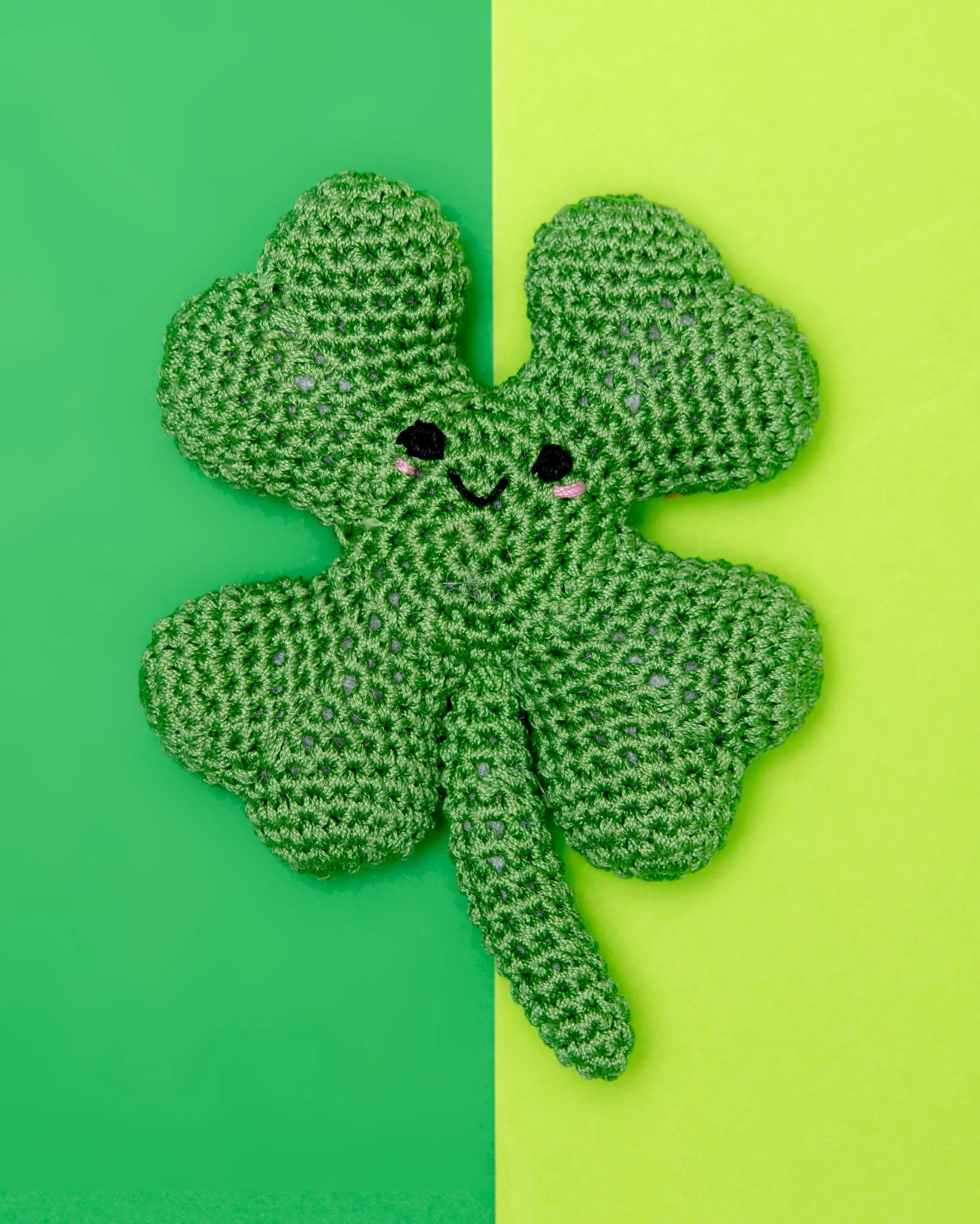 Lucky Four Leaf Clover Organic Cotton Knit Dog Toy