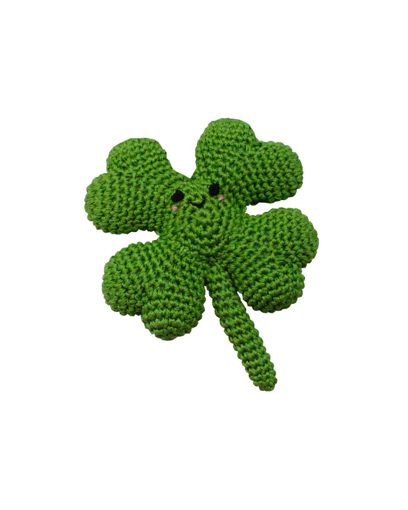 Lucky Four Leaf Clover Organic Cotton Knit Dog Toy - Image 2