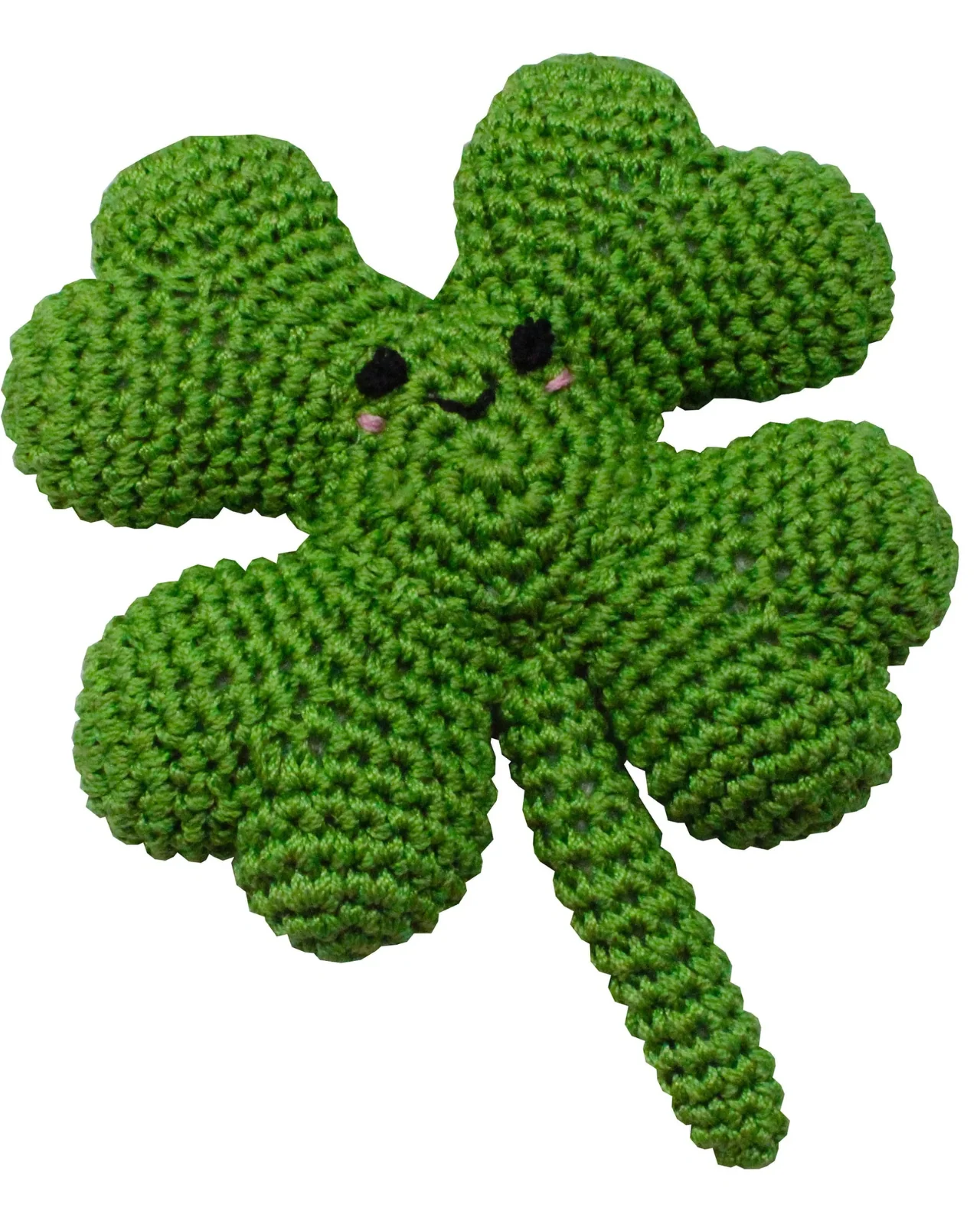 Lucky Four Leaf Clover Organic Cotton Knit Dog Toy - Image 3