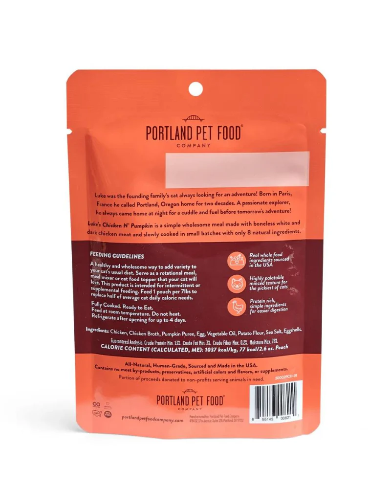 Luke's Chicken N' Pumpkin Cat Meal Pouch - Image 3