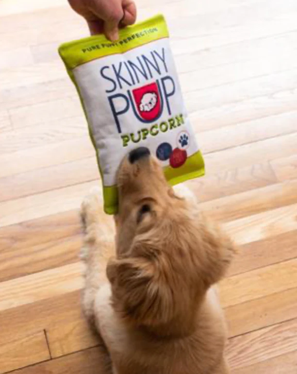 Skinny Pup Squeaky Plush Dog Toy - Image 3