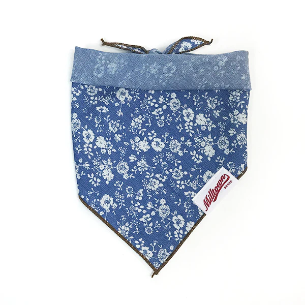 M.N. DAVIS & SON | Dog Bandana in Chambray Blue Floral - Image 3
