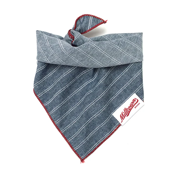 M.N. DAVIS & SON | Dog Bandana in Indigo Stripe - Image 2
