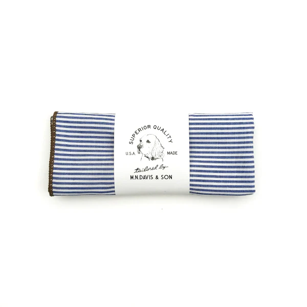 M.N. DAVIS & SON | Dog Bandana in Navy Pinstripe - Image 4