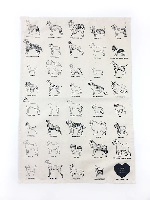 M.N. DAVIS & SON | Dog Breeds Tea Towel - Image 2