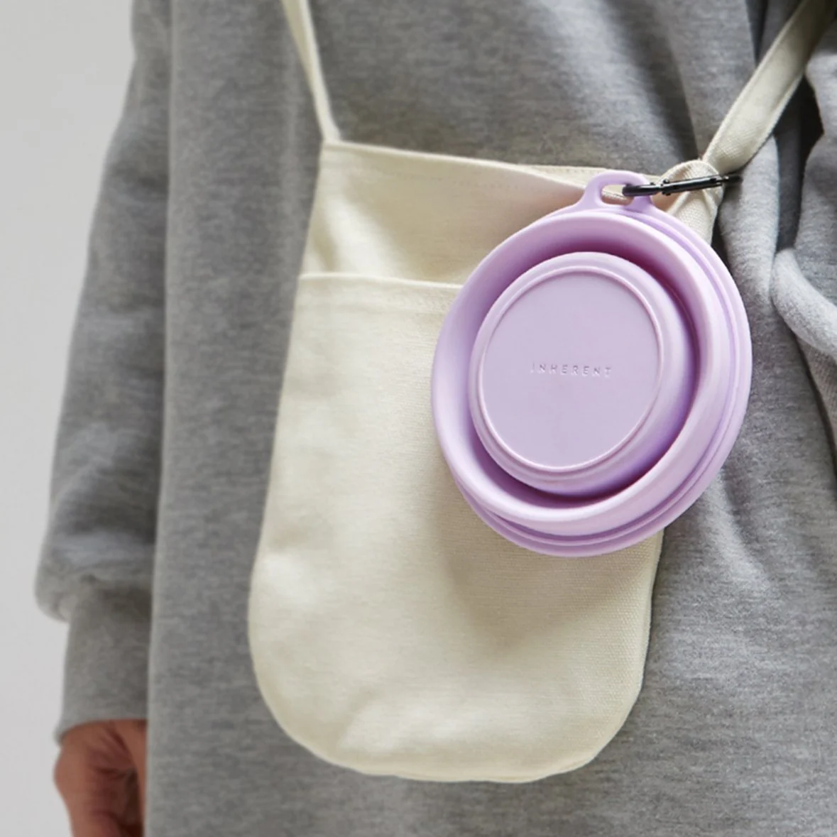 Macaron Collapsible Silicone Pet Bowl in Lavender - Image 2