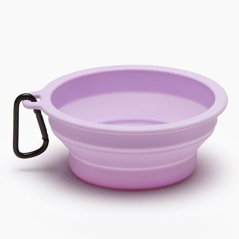 Macaron Collapsible Silicone Pet Bowl in Lavender - Image 3