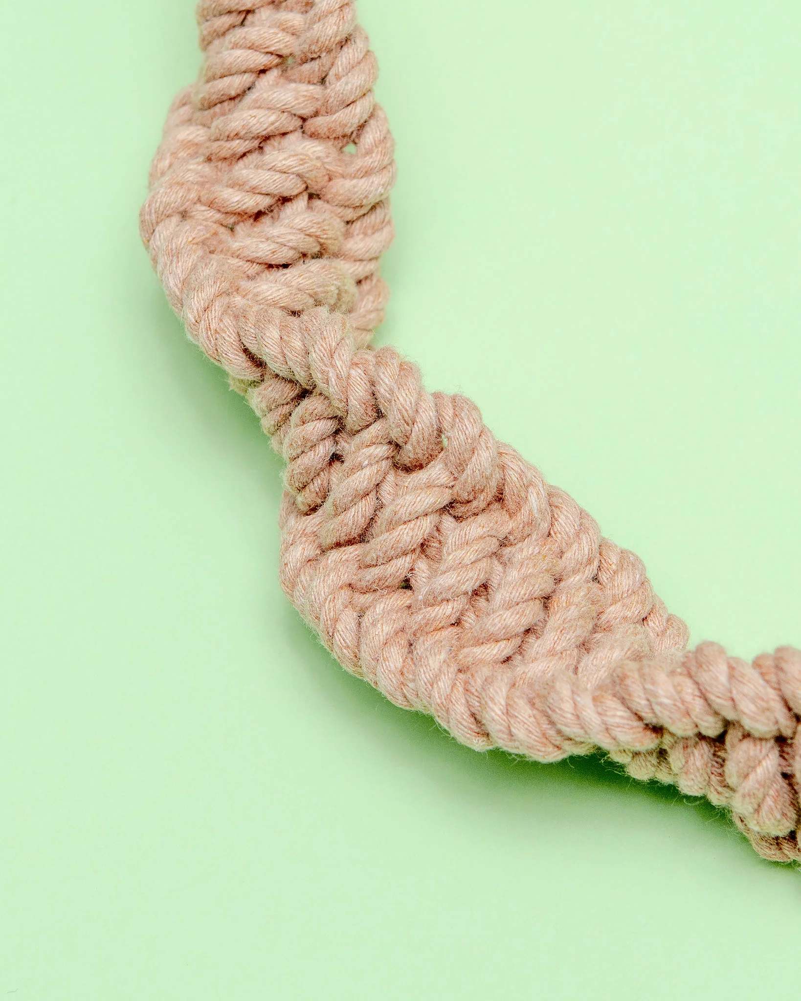 Macrame and Leather Dog Leash in Blush (Made in the USA) - Image 5