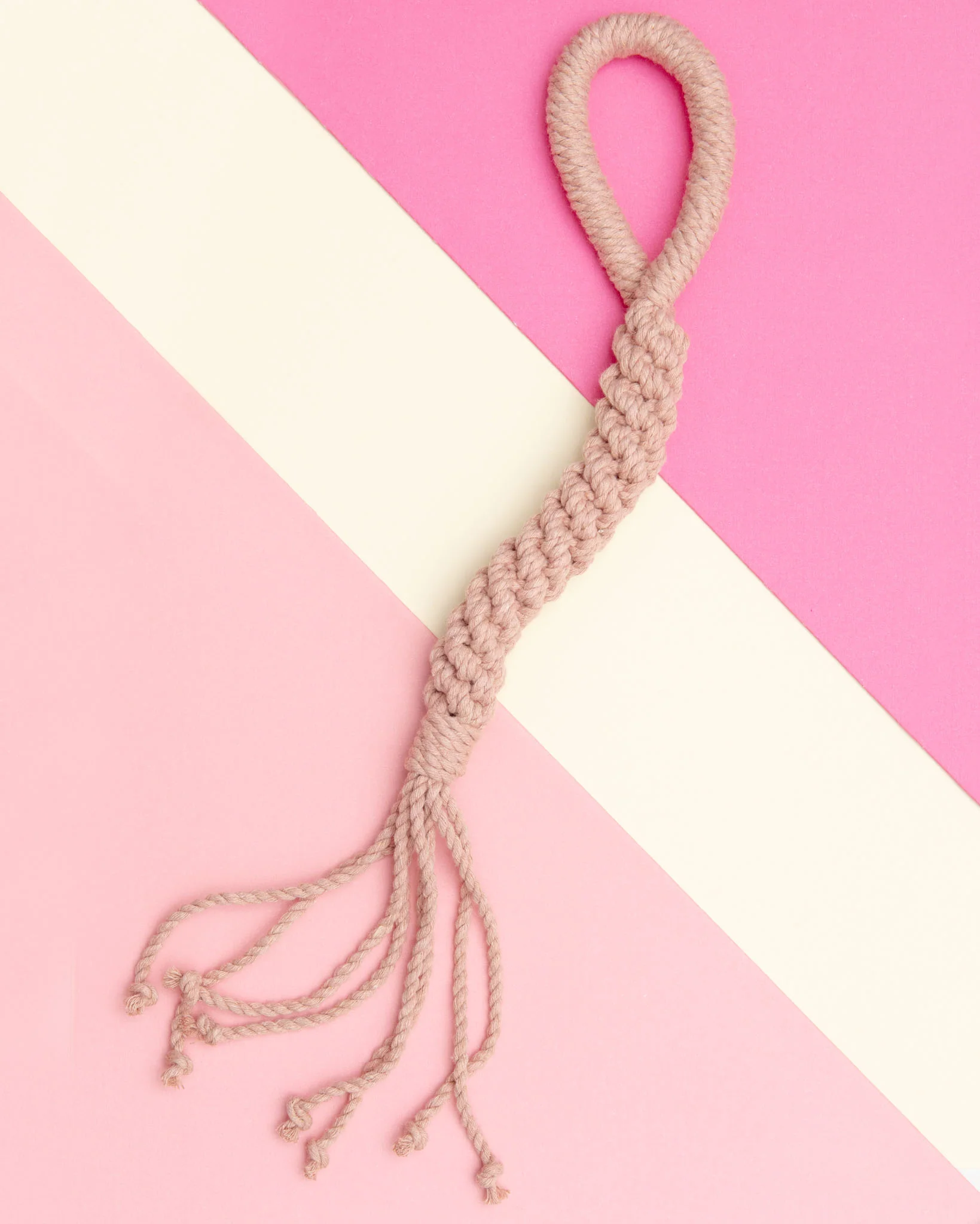 Macrame Rope Cotton Dog Tug Toy in Blush (Made in the USA) (FINAL SALE)