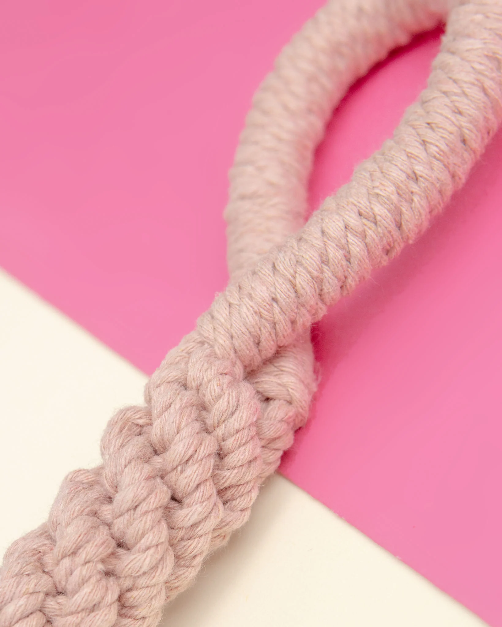 Macrame Rope Cotton Dog Tug Toy in Blush (Made in the USA) (FINAL SALE) - Image 3