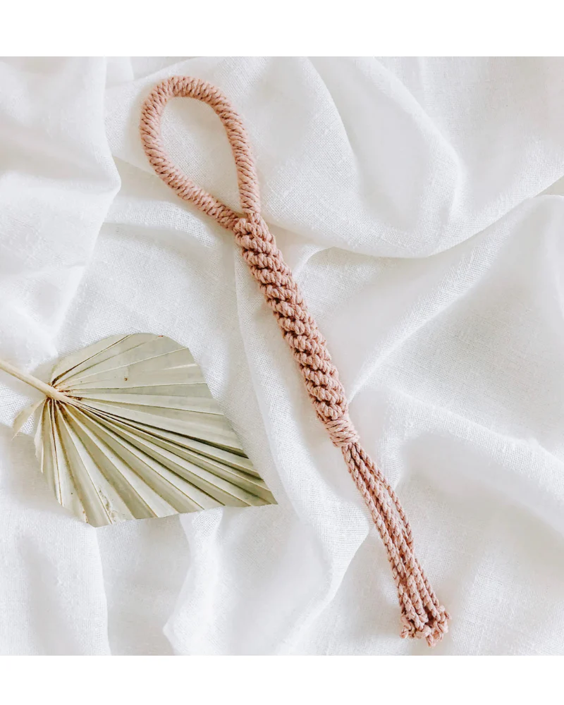Macrame Rope Cotton Dog Tug Toy in Blush (Made in the USA) (FINAL SALE) - Image 4