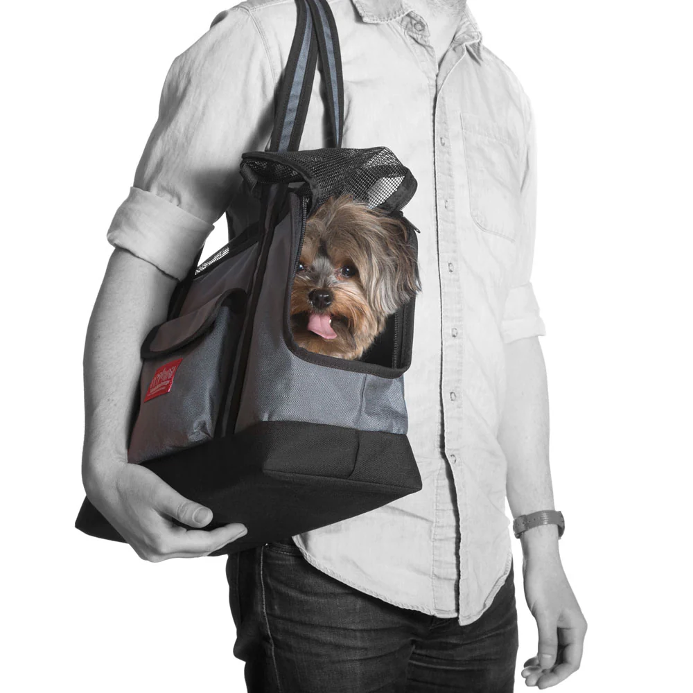 Open or Closed Pet Tote Bag in Grey (Small) - Image 9