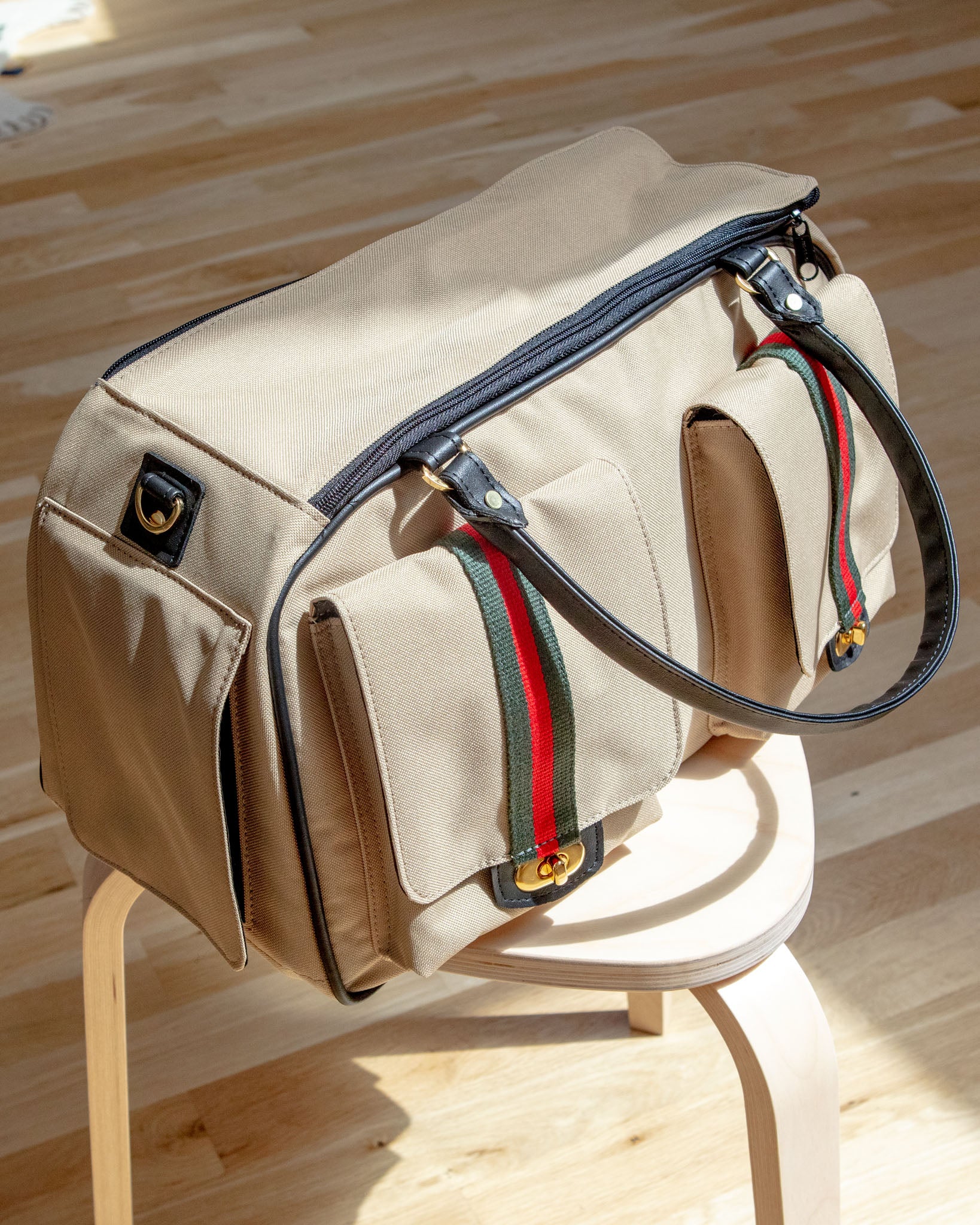 Marlee Duffle Dog Carrier in Khaki (Made in the USA) - Image 4