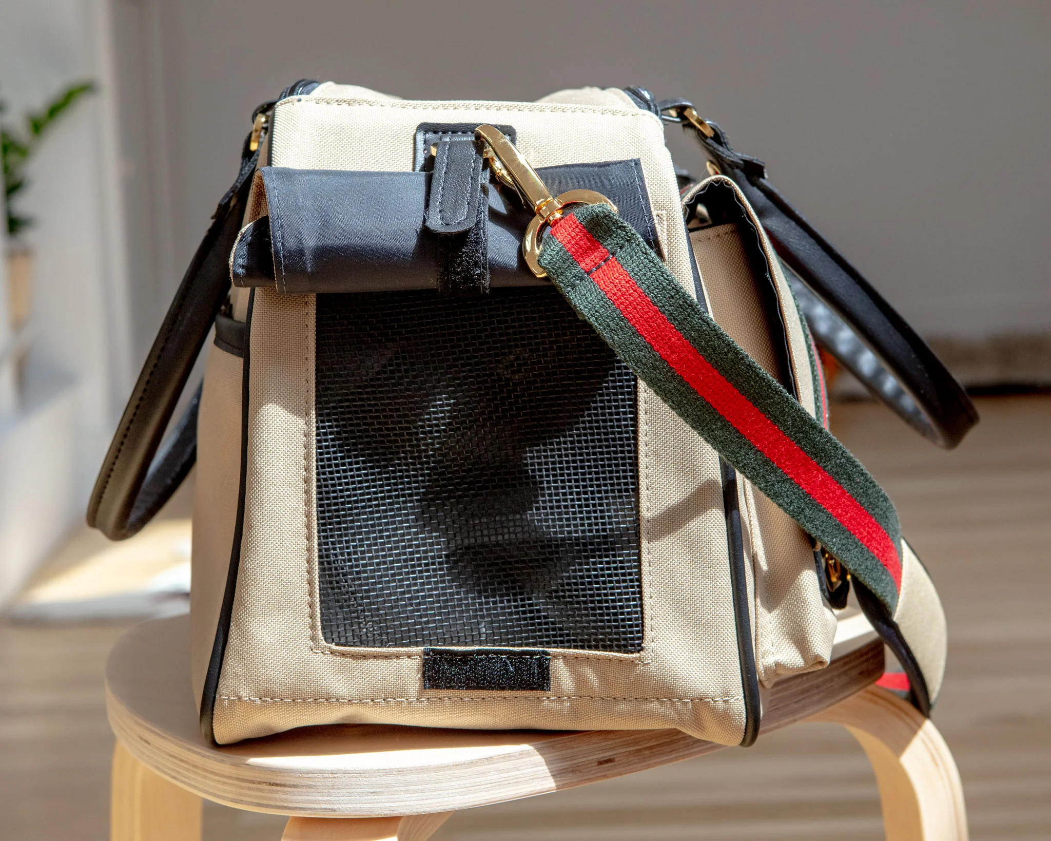 Marlee Duffle Dog Carrier in Khaki (Made in the USA) - Image 6
