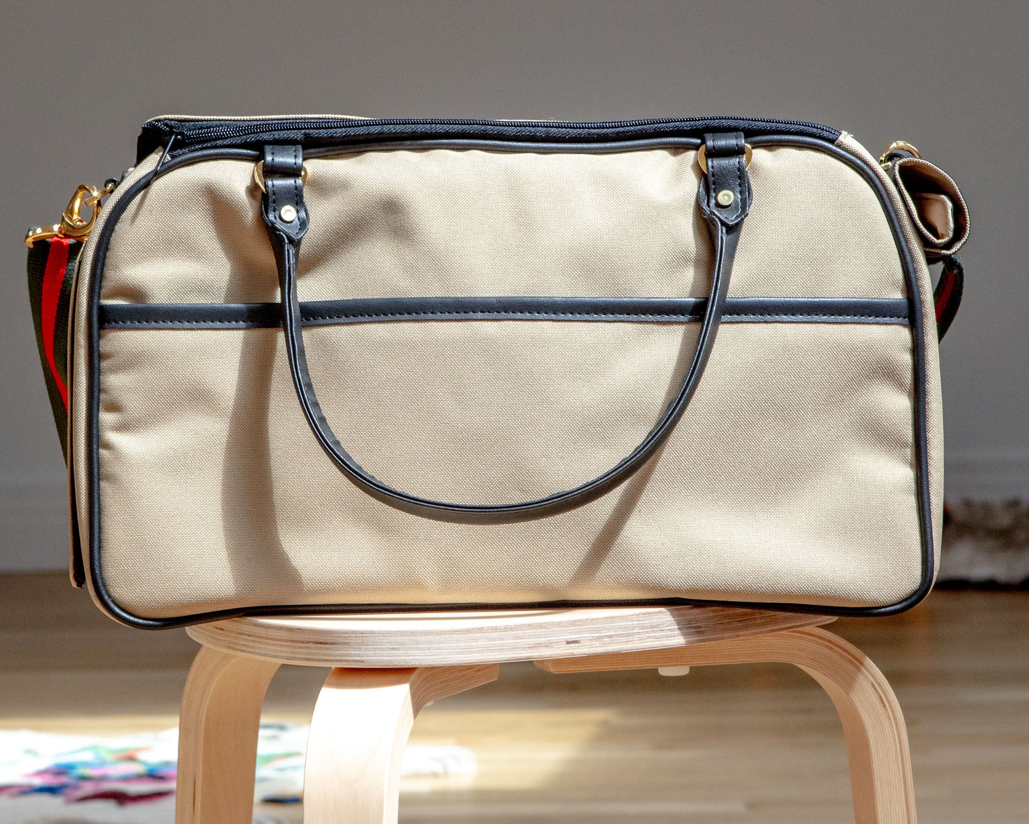 Marlee Duffle Dog Carrier in Khaki (Made in the USA) - Image 7