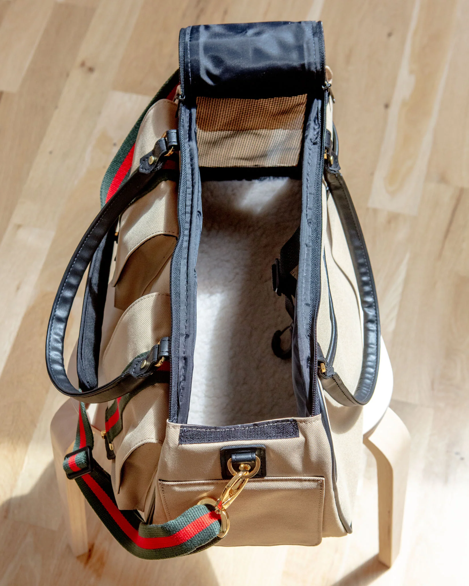 Marlee Duffle Dog Carrier in Khaki (Made in the USA) - Image 8