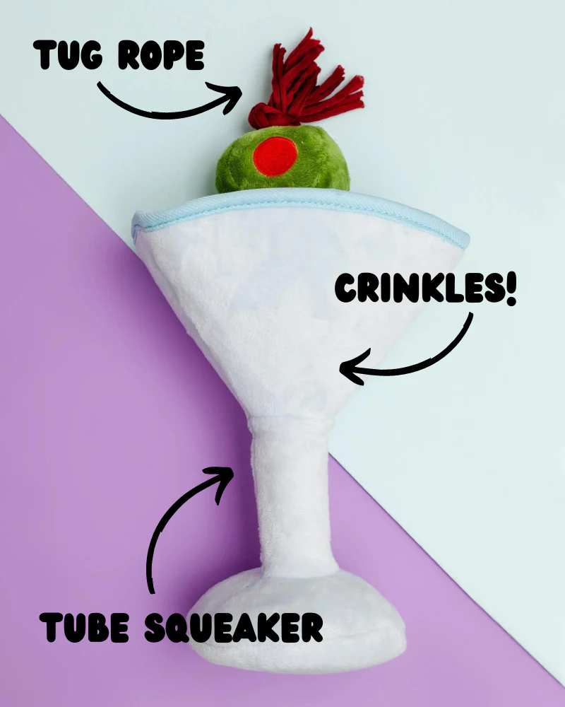 Martini Pawtini Squeaky Plush Dog Toy - Image 5
