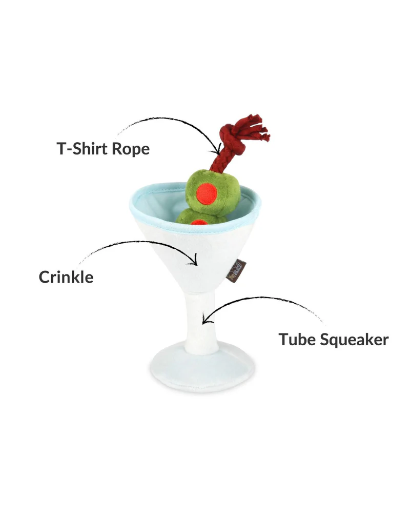 Martini Pawtini Squeaky Plush Dog Toy - Image 9
