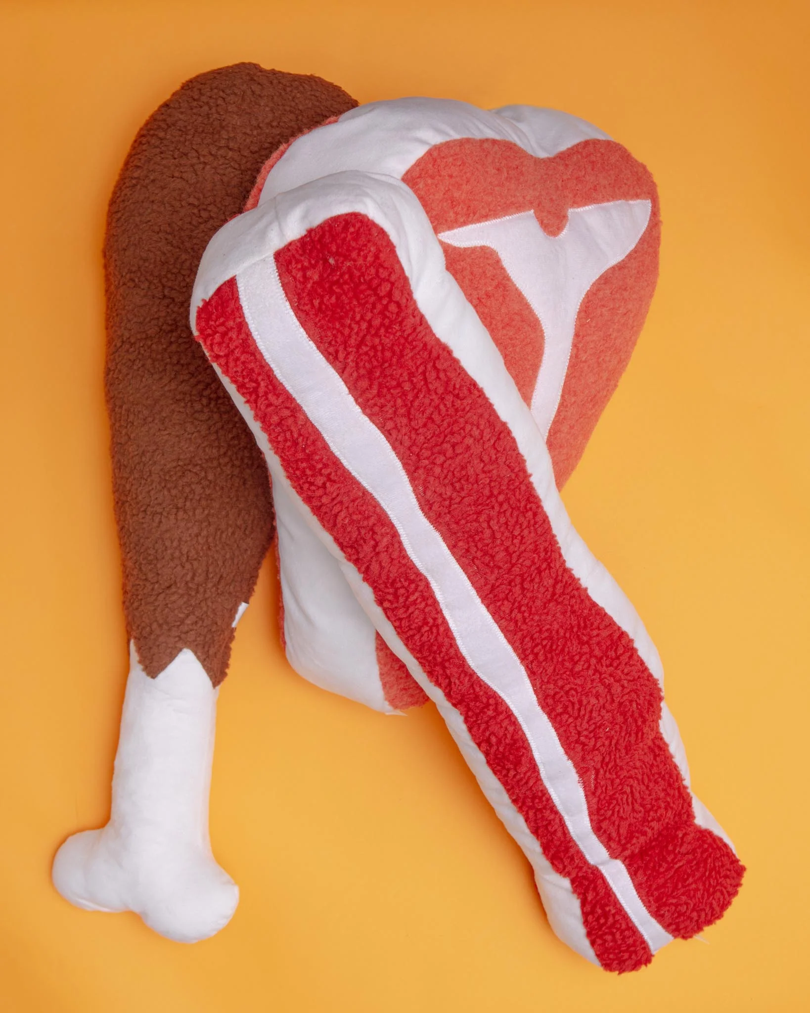 Mega BBQ Bacon Plush Squeaky Dog Toy (2' in Length) - Image 2