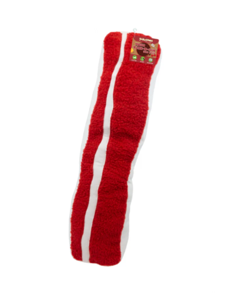 Mega BBQ Bacon Plush Squeaky Dog Toy (2' in Length) - Image 4