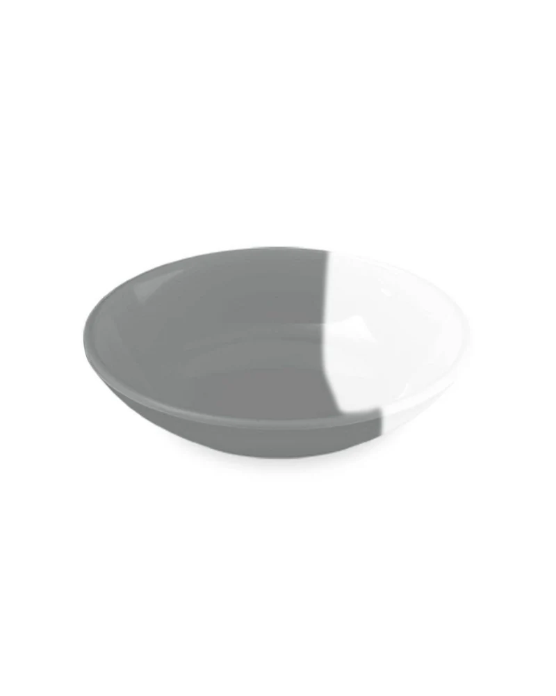 Melamine Cat Saucer in Grey & White Colorblock - Image 3