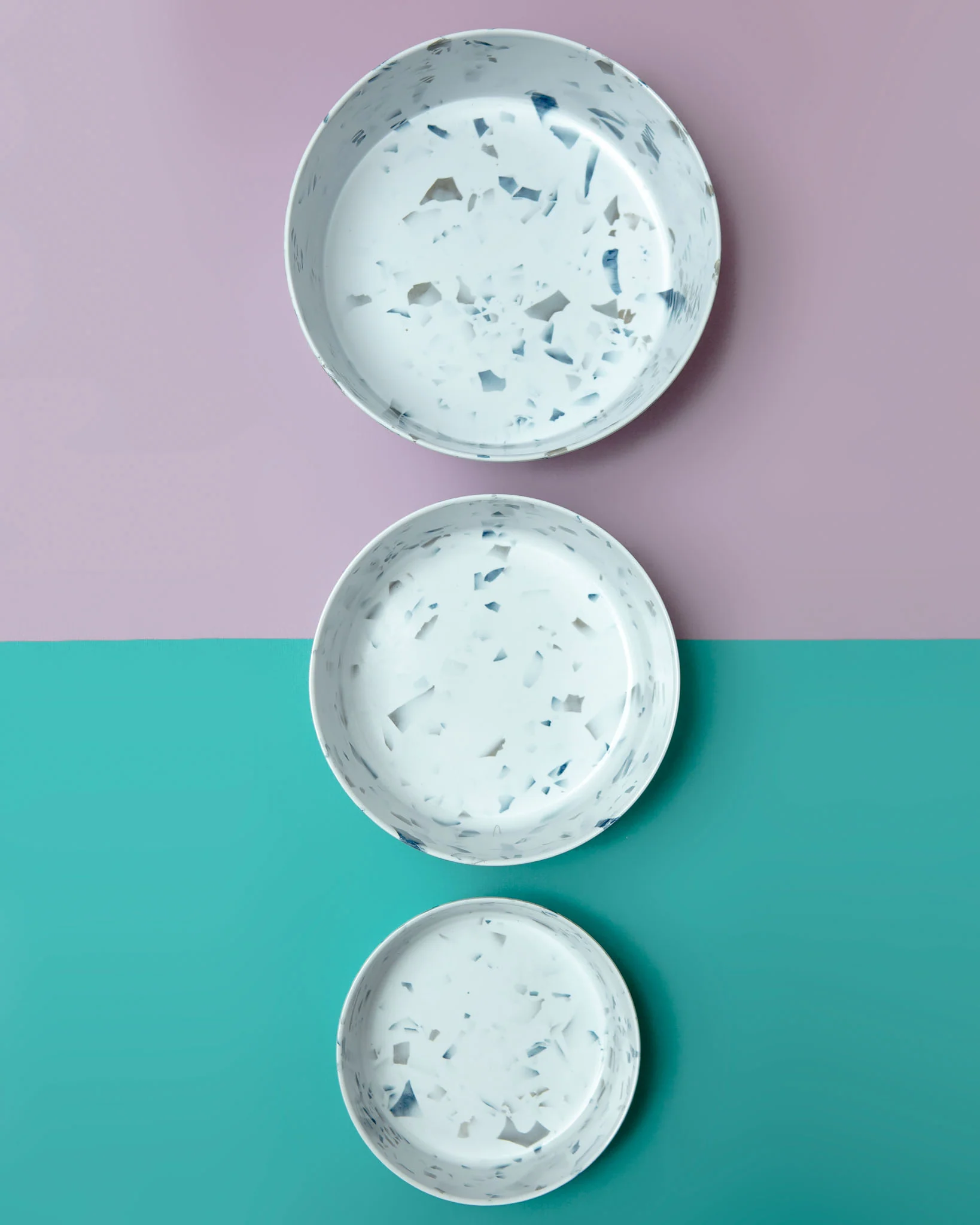Melamine Dog Bowl in Blue Terrazzo (FINAL SALE) - Image 3