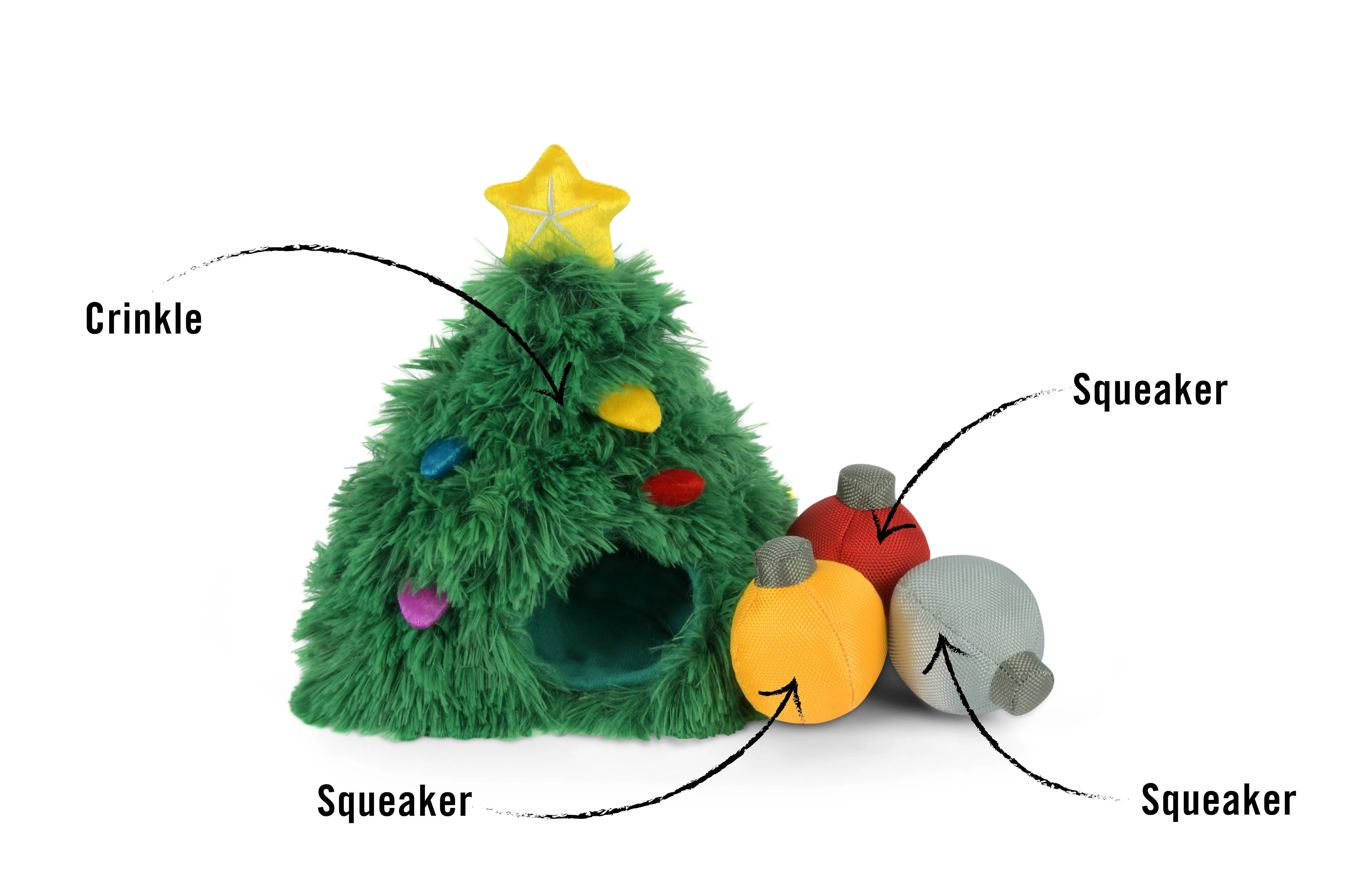 Merry Woofmas Doglas Fur & Ornaments Dog Toy Set - Image 5