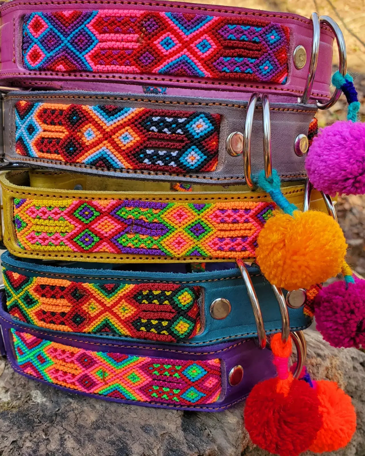 Mexican Boho Inspired Leather Pet Collars - Image 3