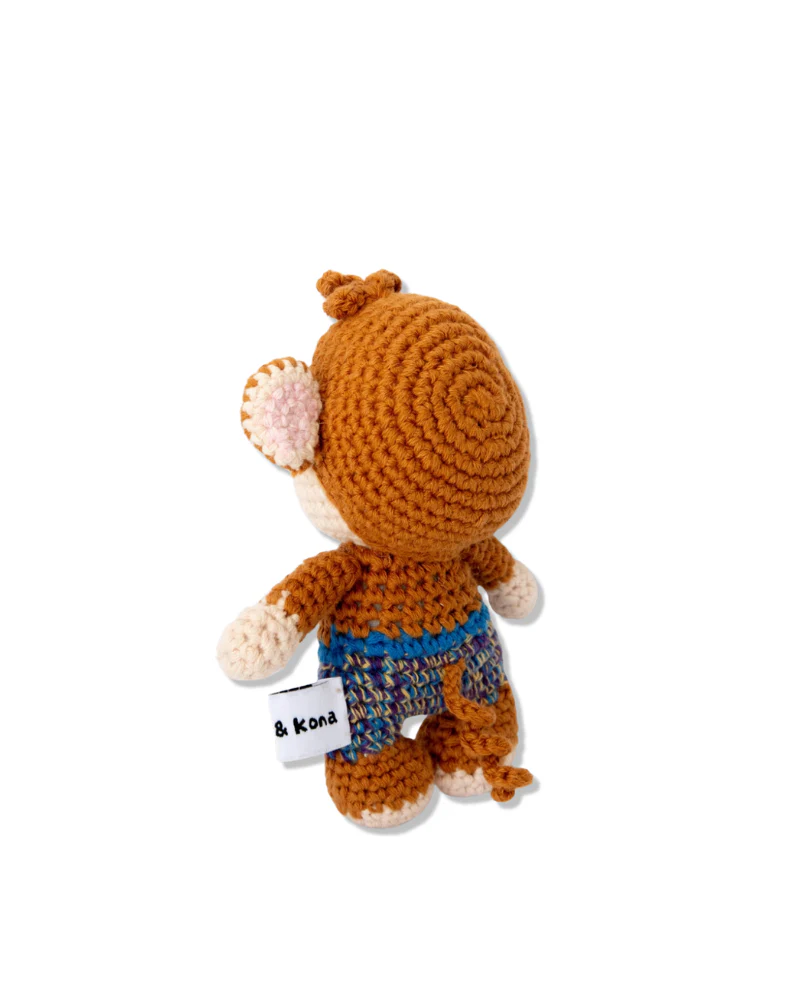 Mick the Monkey Squeaky Knit Dog Toy - Image 3