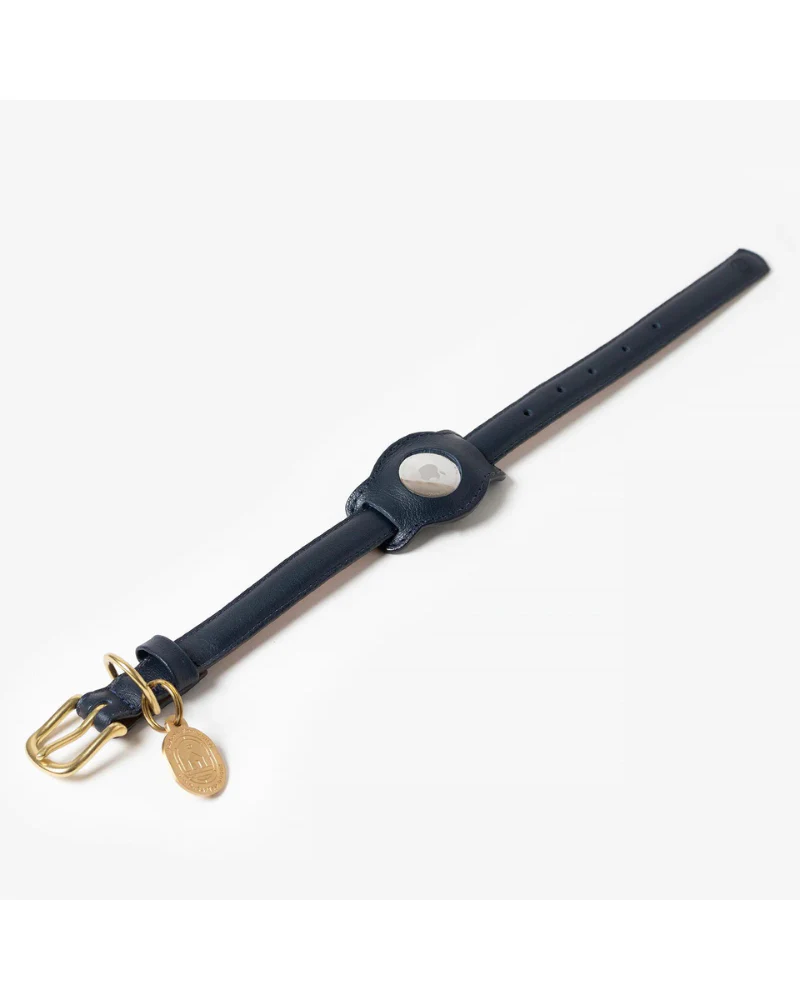 Midnight Navy Leather Airtag Holder (Made in Guatemala) (FINAL SALE) - Image 2