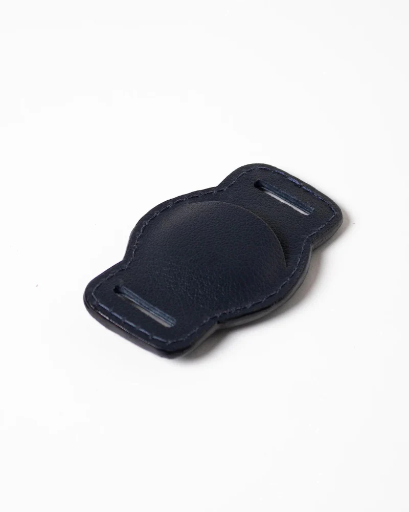 Midnight Navy Leather Airtag Holder (Made in Guatemala) (FINAL SALE) - Image 3