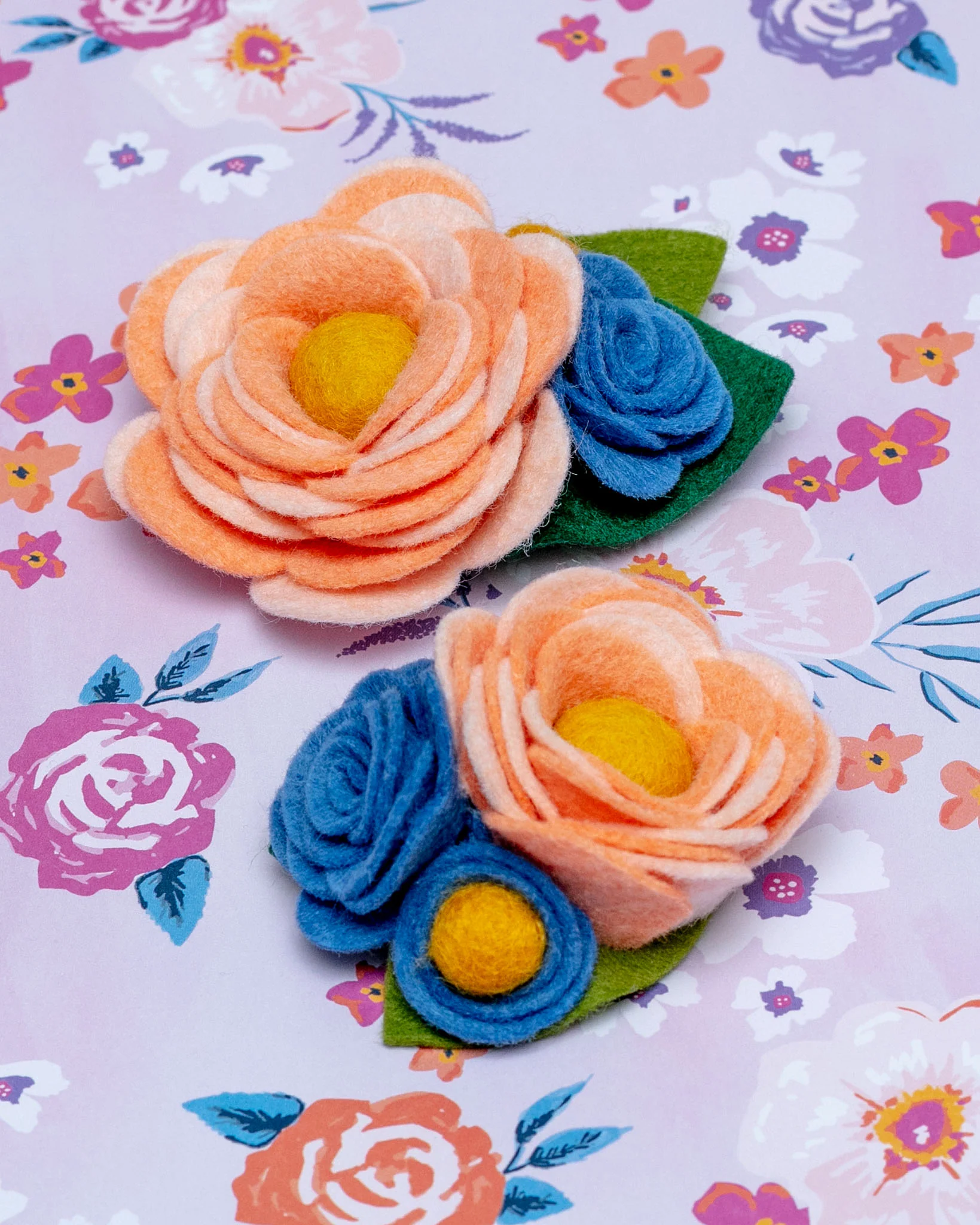 Dog Collar Corsage in Blush & Cornflower (Made in the USA) - Image 2