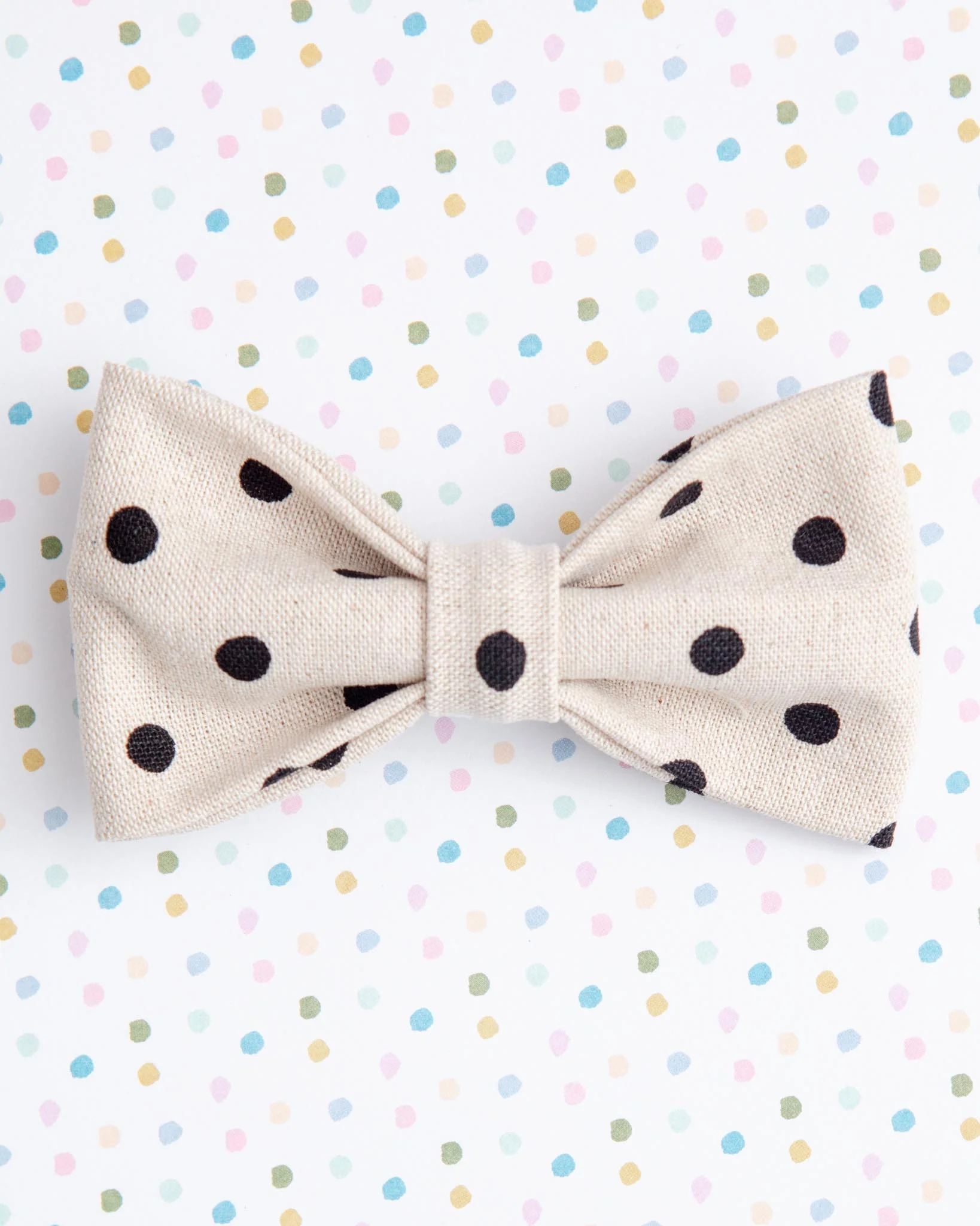 Canvas Dog Bow Tie In Polka Dot<br>(Made in the USA) - Image 2