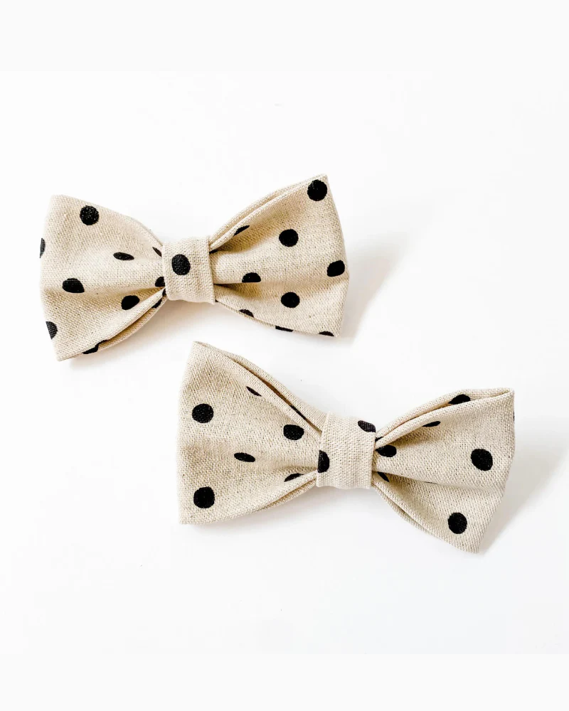 Canvas Dog Bow Tie In Polka Dot<br>(Made in the USA) - Image 4