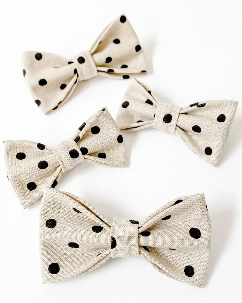 Canvas Dog Bow Tie In Polka Dot<br>(Made in the USA) - Image 6